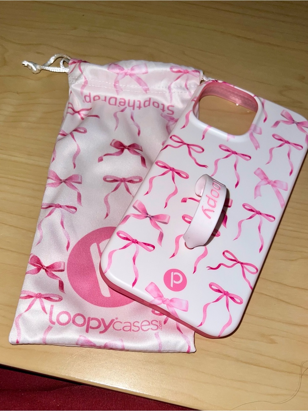 New iPhone 13 Pro Max pink ribbon loopy